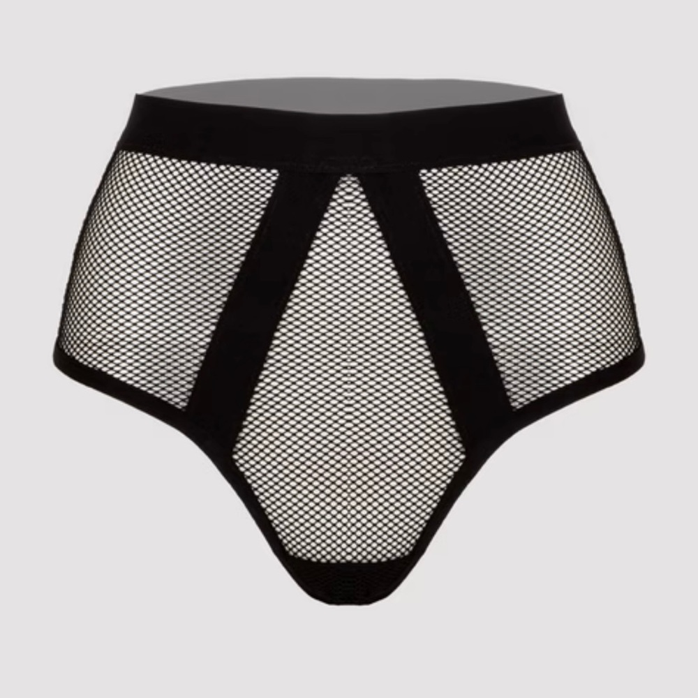 Lovehoney Black High-Waisted Fishnet Thong